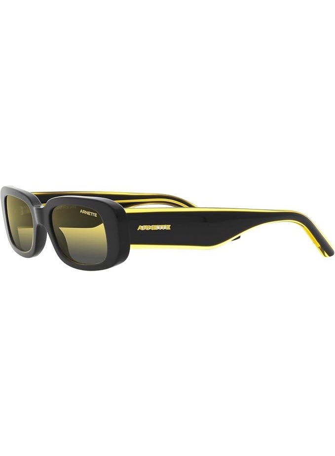 Arnette AN4317 Rectangular Sunglasses for Men - Black/Yellow Frame with Grey/Yellow Lenses (Size 50mm) - Image 5